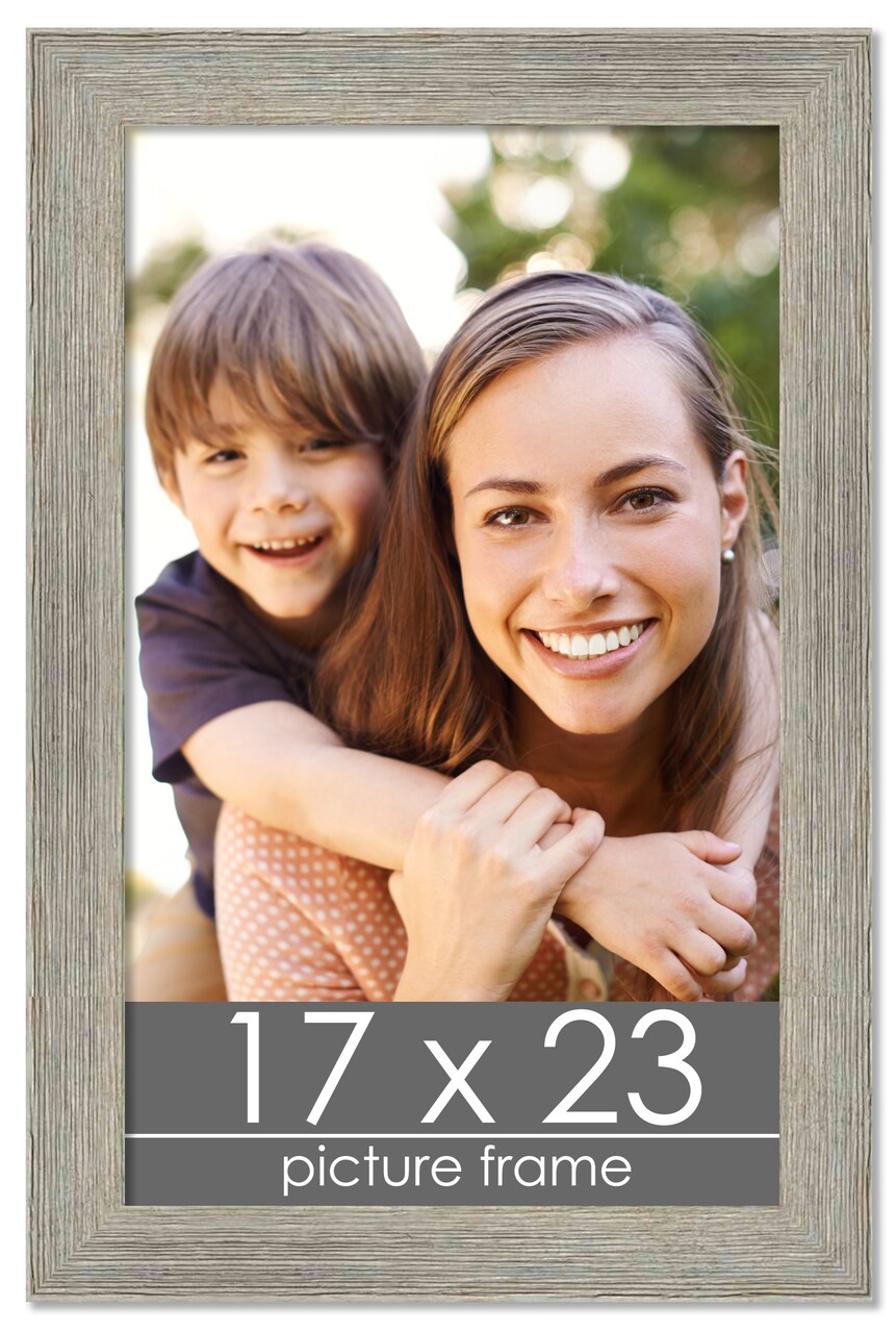 17x23 Wide Barnwood Picture Frame with UV-Resistant Acrylic & Acid Free Backing, Available in 6 Paint Finishes - Grey, Brown, White, and Black